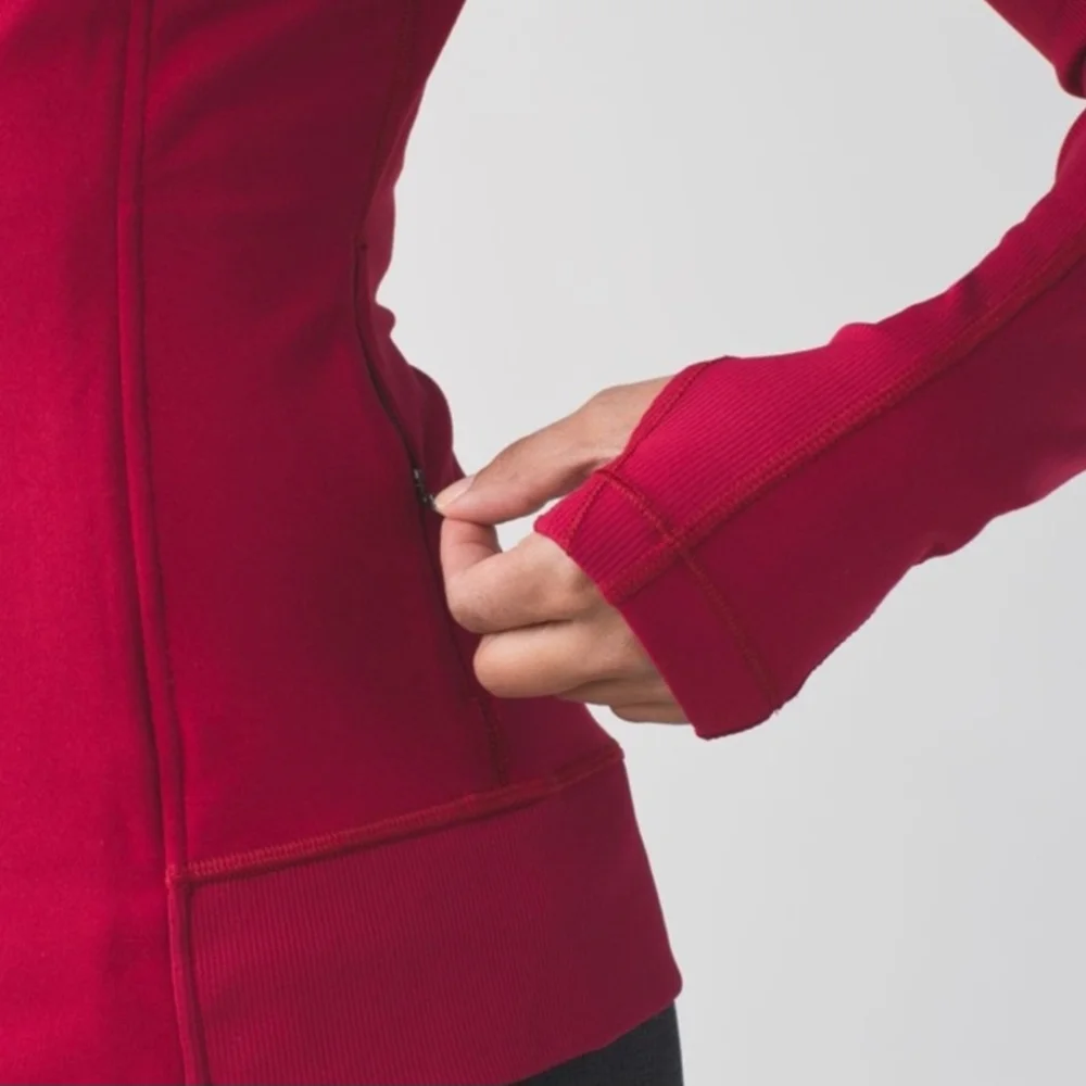 Red Asymmetrical Zip Jacket - Picture 4 of 12